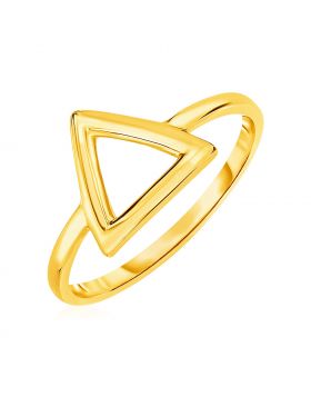 14k Yellow Gold Ring with Triangle-7