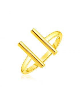 14k Yellow Gold Open Ring with Bars-7