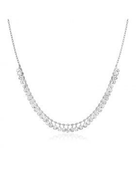 Sterling Silver 16 inch Necklace with Textured Beads-16''
