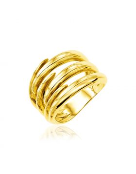 14k Yellow Gold Polished Interlaced Motif Ring-7