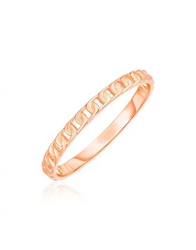 14k Rose Gold Ring with Bead Texture-7