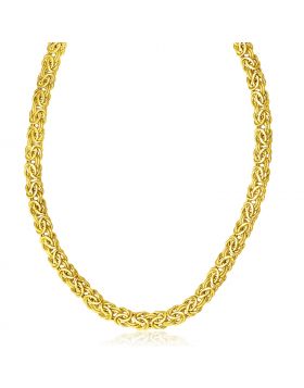 14k Yellow Gold Byzantine Design Stylish Necklace-18''