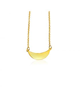 14k Yellow Gold 18 inch Necklace with Polished Arc-18''