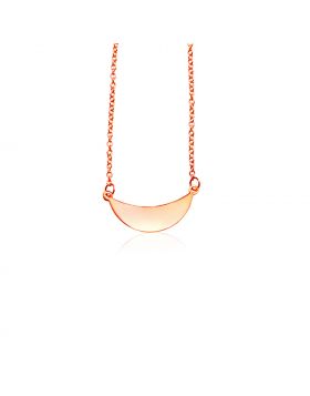 14k Rose Gold 18 inch Necklace with Polished Arc-18''