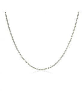 Sterling Silver 18 inch Necklace with Pale Green Cubic Zirconias-18''