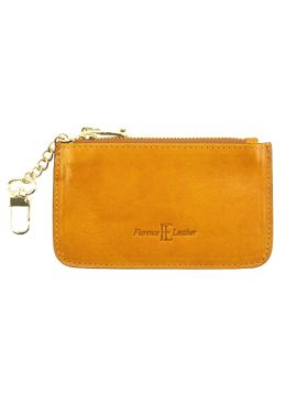 Key Pouch in cow leather -  yellow