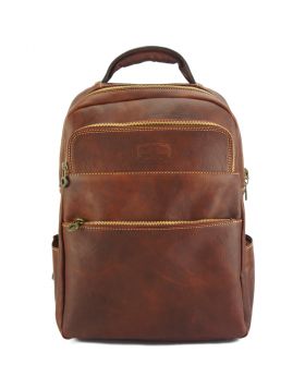 Charlie backpack in cow leather -  brown
