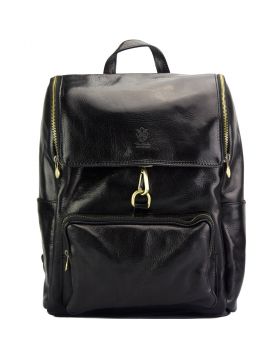 Connor Backpack in leather -  black
