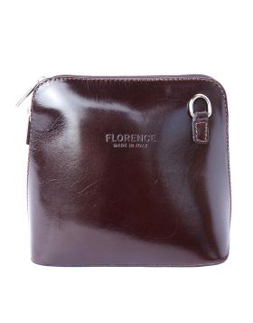 Dalida leather crossbody bag - Dark Brown