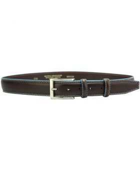 Blue Square Men’s leather belt -  dark brown size 110 cm