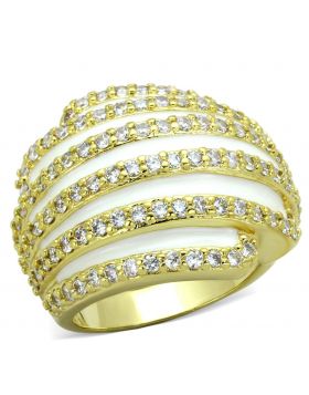 LO3368-5 - Brass Gold Ring AAA Grade CZ Clear