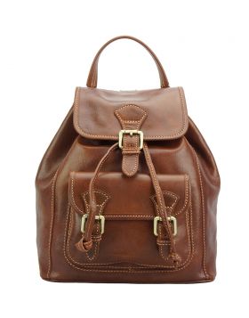 Backpack Tuscany in calfskin leather - Brown