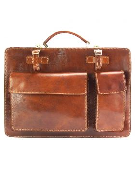 Daniele GM leather briefcase - Tan