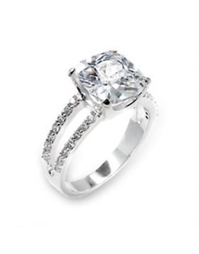 Ring 925 Sterling Silver High-Polished AAA Grade CZ Clear