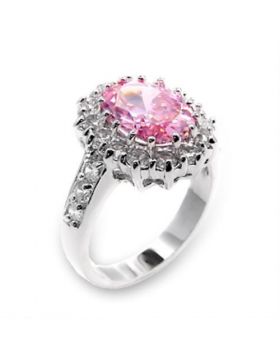 Ring 925 Sterling Silver High-Polished AAA Grade CZ Rose