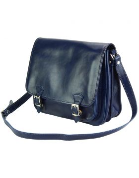 Palmira Leather Messenger Bag - Blue