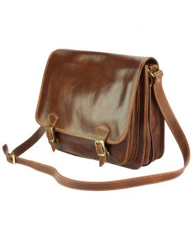 Palmira Leather Messenger Bag - Brown