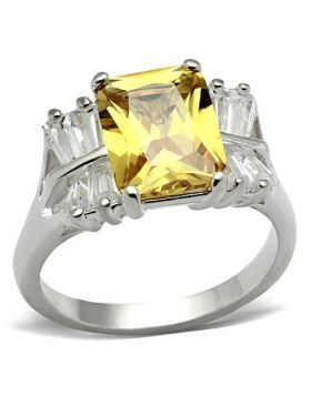 SS012-7 - 925 Sterling Silver Silver Ring AAA Grade CZ Topaz