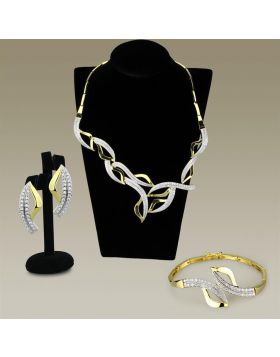 Jewelry Sets,Brass,Gold+Rhodium,AAA Grade CZ,Clear