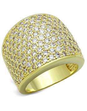 LO3284-6 - Brass Gold Ring AAA Grade CZ Clear
