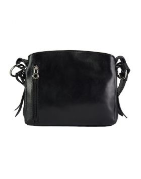 Viviana V leather shoulder bag - Black