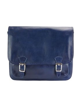 Palmira Leather Messenger Bag - Blue