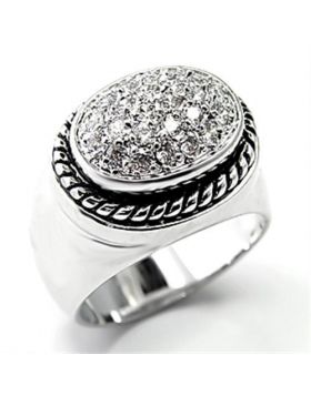 Ring 925 Sterling Silver Rhodium AAA Grade CZ Clear