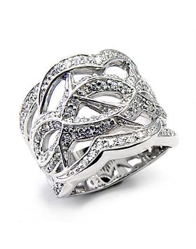 Ring 925 Sterling Silver High-Polished AAA Grade CZ Clear
