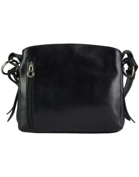 Viviana V GM leather shoulder bag - Black