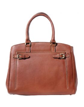 Shoulder tote bag in smooth leather - Brown