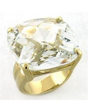 LOA680-9 - Brass Gold Ring AAA Grade CZ Clear