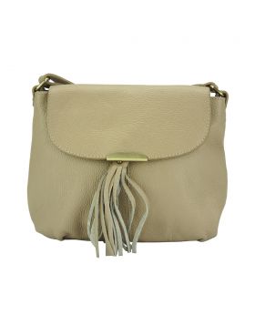 Angelica leather shoulder bag - Light Taupe