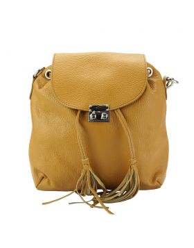 Bougainvillea leather backpack - Tan