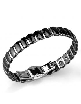 Bracelet,Stainless Steel,High polished (no plating),Ceramic,Jet