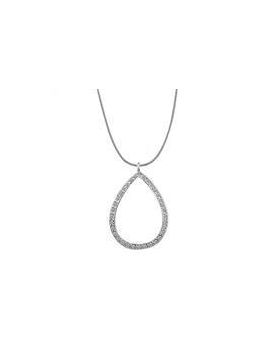 LOAS1320-16 - 925 Sterling Silver Rhodium Chain Pendant AAA Grade CZ Clear