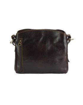 Viviana V leather shoulder bag - Dark Brown