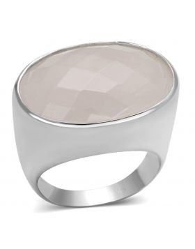 LOS638-7 - 925 Sterling Silver Silver Ring AAA Grade CZ Rose