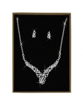 Jewelry Sets,Brass,Rhodium,AAA Grade CZ,Clear