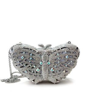 Clutch,White Metal,Imitation Rhodium,Top Grade Crystal,White