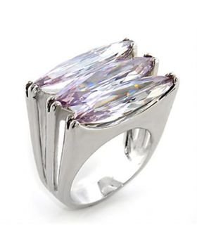 80306-5 - Brass Rhodium Ring AAA Grade CZ Light Amethyst