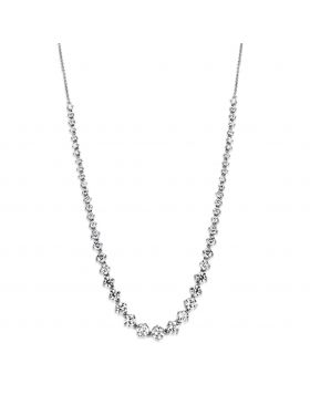 3W440-16 - Brass Rhodium Necklace AAA Grade CZ Clear