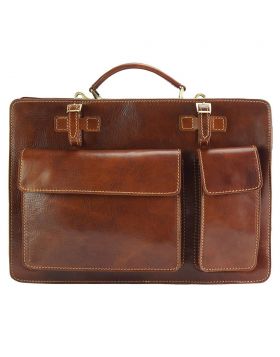 Daniele GM leather briefcase - Brown