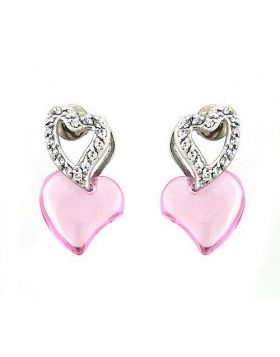 LOAS1333 - 925 Sterling Silver Rhodium Earrings AAA Grade CZ Rose