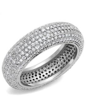 3W1273-5 - Brass Rhodium Ring AAA Grade CZ Clear