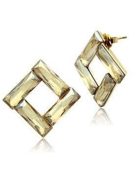 Earrings,Brass,IP Gold(Ion Plating),Top Grade Crystal,Topaz