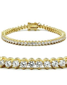 Bracelet,Brass,Gold,AAA Grade CZ,Clear,Round