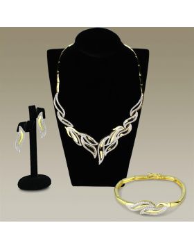 Jewelry Sets,Brass,Gold+Rhodium,AAA Grade CZ,Clear
