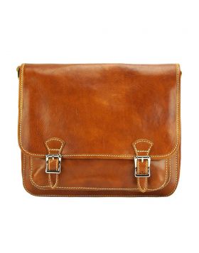 Palmira Leather Messenger Bag - Tan