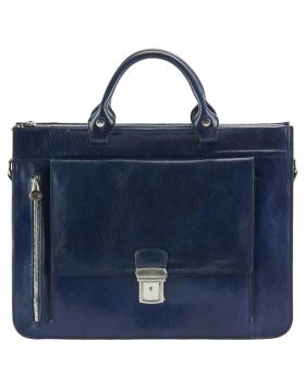 Donato leather Briefcase - Blue