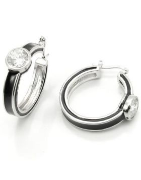 LOS173 - 925 Sterling Silver Rhodium Earrings AAA Grade CZ Clear